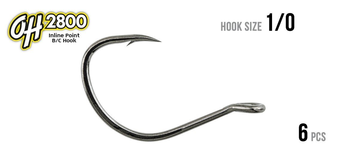 OH2800 Inline Point B/C HOOK 1/0 (6 pcs)