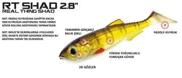 Molix Real Thing Shad 2,8'' (6 pcs)  col. UV Lime Gold Flake