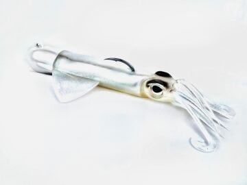 OMOTO FG CUSTOM SQUID 190GR NO:2  DEEP WHITE / RED / BLUE FLASHES