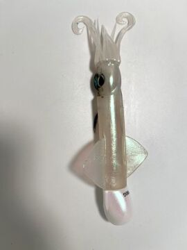 OMOTO FG CUSTOM SQUID 190GR NO:2  DEEP WHITE / RED / BLUE FLASHES