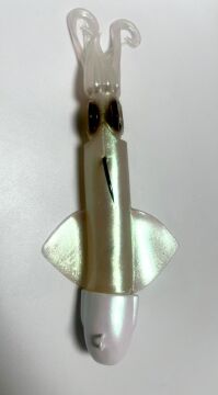 OMOTO FG CUSTOM SQUID 220GR NO:2  DEEP WHITE / RED / BLUE FLASHES