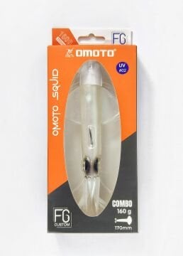 OMOTO FG CUSTOM SQUID 160GR NO:2  DEEP WHITE / RED / BLUE FLASHES