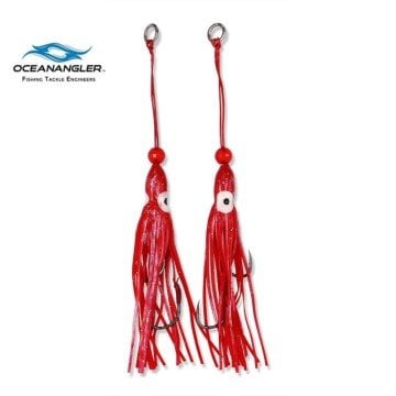 Ocean Angler Jitterbug Twin Hook Pack 2.5 Red